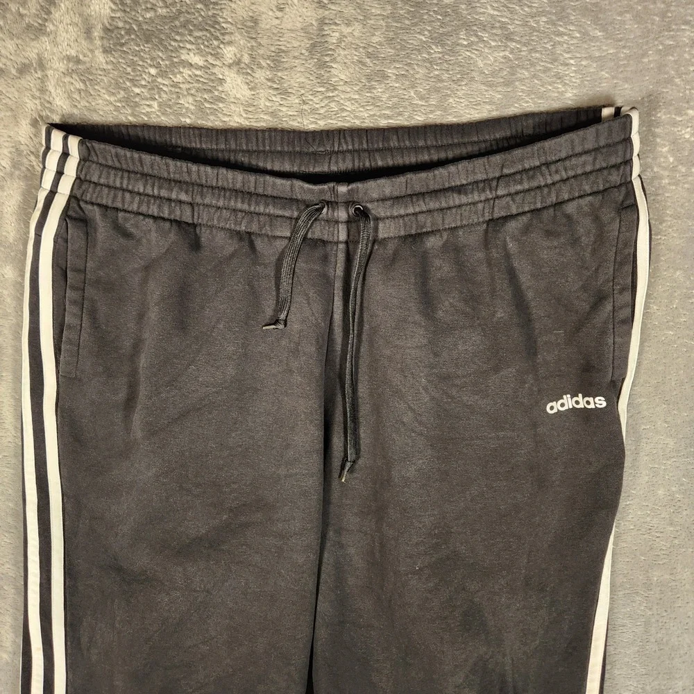 Adidas‎ Joggers Mens 2XL Black Excellent 3-Stripes Tapered Sweatpants DP2384
